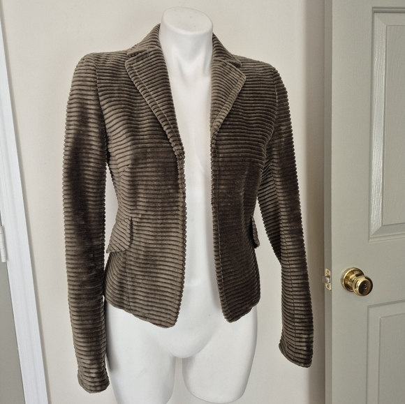 AKRIS PUNTO Bergdorf Velvet Fitted Corduroy Cotton Blazer Jacket(4) - Picture 2 of 11